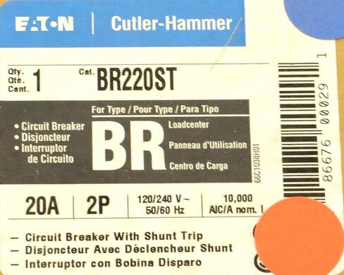 Cutler Hammer br220st Circuit Breaker, 2-Pole 20-Amp with shunt trip in Saudi Arabia