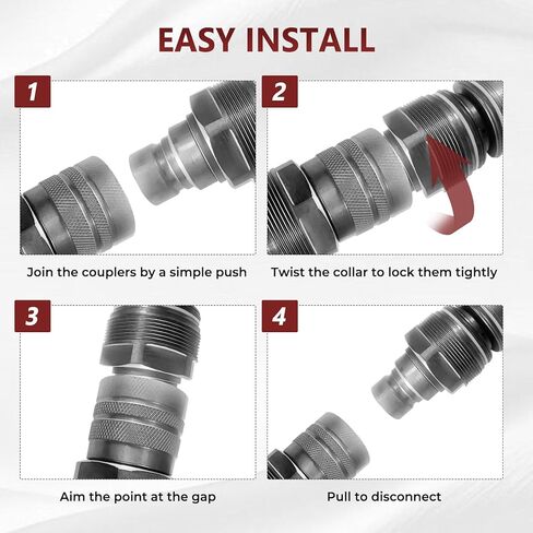 6679837 6680018 Hydraulic Flat Face Quick Coupler Male & Female Quick Connect Thread Φ46mm Compatible with Bobcat 753-883 A220 - A770 S130 - S770 T140 - T870 in Saudi Arabia