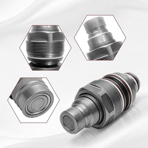 6679837 6680018 Hydraulic Flat Face Quick Coupler Male & Female Quick Connect Thread Φ46mm Compatible with Bobcat 753-883 A220 - A770 S130 - S770 T140 - T870 in Saudi Arabia