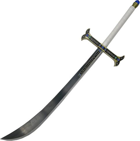 MedievalDepot One Peice Dracule Mihawk Yoru Sword Replica - Overall 46" - Blackened Carbon Steel Blade - Ornate Gem Guard - Cosplay & Collectible in Kuwait
