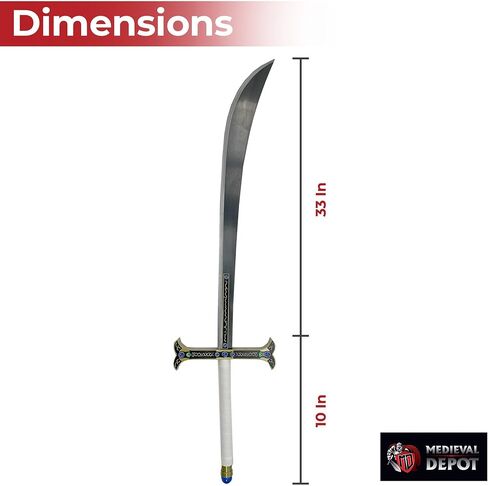 MedievalDepot One Peice Dracule Mihawk Yoru Sword Replica - Overall 46" - Blackened Carbon Steel Blade - Ornate Gem Guard - Cosplay & Collectible in Kuwait