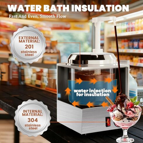 موزع جبن الناتشو، 2.8 كيو تي، موزع حلوى حلوى ساخنة تجارية لتدفئة جبن الناتشو، مع مضختين و8 ملصقات in Kuwait