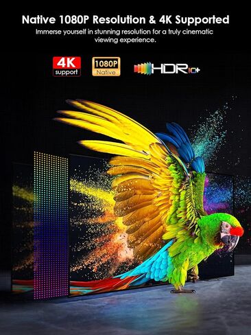 Jowhick Projector مع WiFi و Bluetooth ، جهاز عرض أفلام محمول محمول 1080 بكسل ، 50 ٪ -100 ٪ Zoom ، 400 بوصة ، عرض 4K متوافق مع HDMI/USB/PC/TV/PS5/DVD/Android/iOS in Kuwait