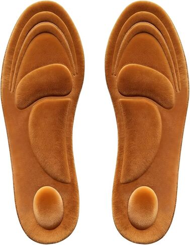 Short Fleece Warm Shoe Inserts Memory Foam Thermal Insoles for Men Women with Arch Support and 5D Massage, Shock Absorption, Breathable, Trim-to-Fit for All Boots/Shoes (M5–8.5/ W6–9.5) in Saudi Arabia