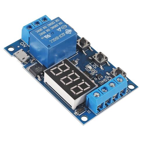 2pcs DC 6-30V Timer Relay Programmable Time Delay Relay Module Cycle Timer with LED Display Support Micro USB 5V Power Supply, Smart Home Controller in Saudi Arabia