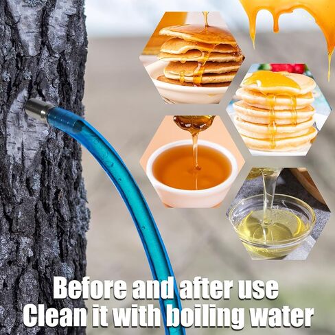 13Pcs Maple Syrup Tree Tapping Kit Include 7 Stainless Steel Maple Taps,22.9ft Maple Syrup Tubing,3 Maple Sap Filter,1 Cleaning Brush,1 Maple Tap Drill Bit for Maple Syrup Collection Supplies in Saudi Arabia