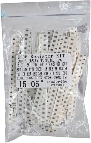 660PCS/0603 0805 1206 1210 Resistor Pack Assorted Kit, 1 Ohm ~ 1M 33 Values*20pcs 1% Chip Resistor DIY Electronic Kit in Saudi Arabia