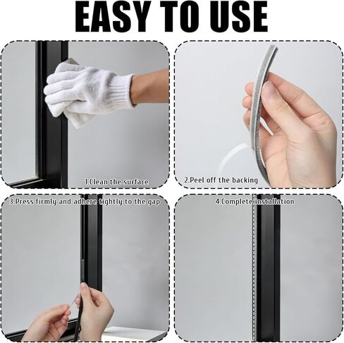 32.8ft Self-Adhesive Weather Stripping Seal Grey Brush for Doors Frame Side Sliding Windows Door Gap Draft Stopper Soundproof Dustproof for Home (0.6x0.4x32.8ft) in Saudi Arabia