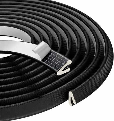 ختم باب تجريد الطقس بطول 49.2 قدمًا، شريط إسفنجي ذاتي اللصق على شكل حرف V، سدادة شريط عازل بفجوة كبيرة لإطار الباب الأمامي الخارجي، عازل للصوت، سهل التركيب (أسود) in Kuwait