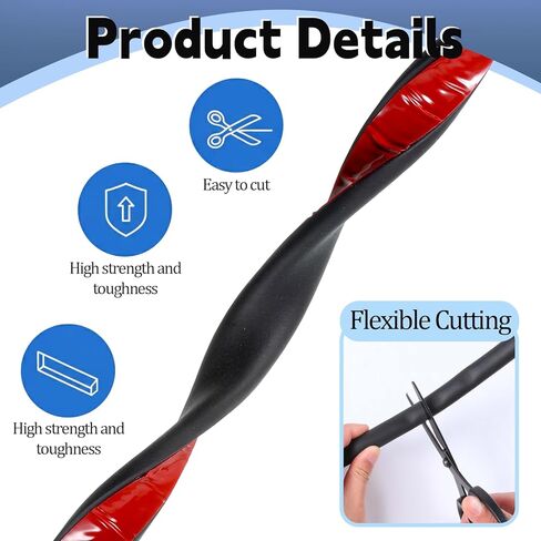 2 لفات من سدادات باب تجريد الطقس، شريط عازل مطاطي رغوي على شكل EPDM D بطول 26 قدمًا للقوارب والسيارات والبحرية وRV وأبواب/نافذة المرآب والمزيد، العرض: 0.75 بوصة؛ الارتفاع: 0.375 بوصة in Kuwait