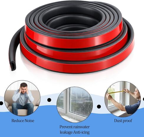 2 لفات من سدادات باب تجريد الطقس، شريط عازل مطاطي رغوي على شكل EPDM D بطول 26 قدمًا للقوارب والسيارات والبحرية وRV وأبواب/نافذة المرآب والمزيد، العرض: 0.75 بوصة؛ الارتفاع: 0.375 بوصة in Kuwait