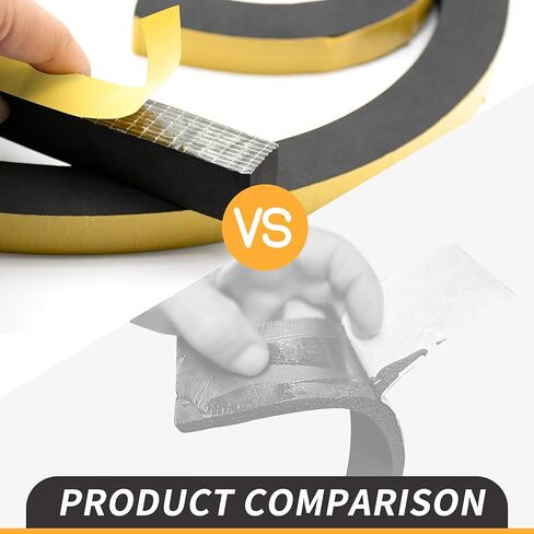 شريط إسفنجي مطاطي سميك بسمك 3/4 بوصة، إسفنجة لاصقة سميكة لتجريد الطقس من أجل العزل، شريط الطقس، ختم الباب، مانع الفجوة (طول 6.5 قدم × 2) in Kuwait