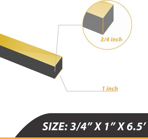 شريط إسفنجي مطاطي سميك بسمك 3/4 بوصة، إسفنجة لاصقة سميكة لتجريد الطقس من أجل العزل، شريط الطقس، ختم الباب، مانع الفجوة (طول 6.5 قدم × 2) in Kuwait