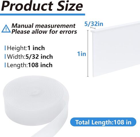 moonoom 108'' T-Type Shower Door Bottom Seal Strip, Clear Framed Door PVC Bottom Sweep Trim, Waterproof Shower Doors Insert Seals for Home Bathroom Kitchen Doors in Kuwait