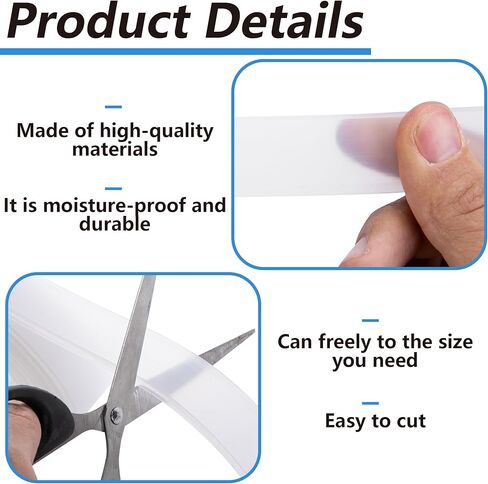 moonoom 108'' T-Type Shower Door Bottom Seal Strip, Clear Framed Door PVC Bottom Sweep Trim, Waterproof Shower Doors Insert Seals for Home Bathroom Kitchen Doors in Kuwait