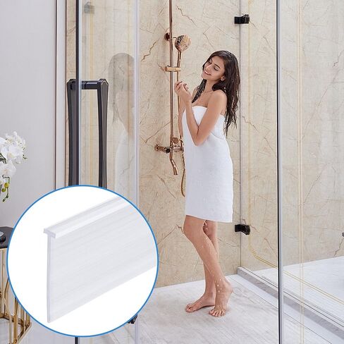 moonoom 108'' T-Type Shower Door Bottom Seal Strip, Clear Framed Door PVC Bottom Sweep Trim, Waterproof Shower Doors Insert Seals for Home Bathroom Kitchen Doors in Kuwait