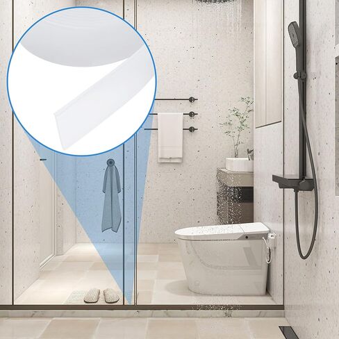 moonoom 108'' T-Type Shower Door Bottom Seal Strip, Clear Framed Door PVC Bottom Sweep Trim, Waterproof Shower Doors Insert Seals for Home Bathroom Kitchen Doors in Kuwait