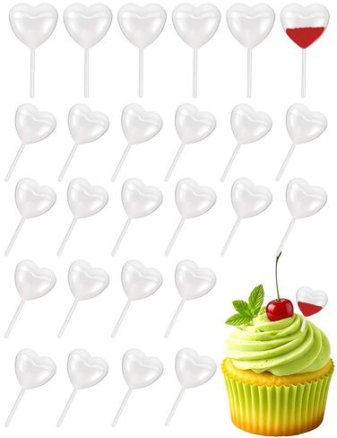 luvilly100 Pcs Clear 4ml Mini Heart Pipettes, Clear Plastic Cupcake Liquid Dropper Disposable Mini Pipettes Dropper, Infused Strawberries Tubes for Cupcake Decoration/Chocolate Lovers in Kuwait