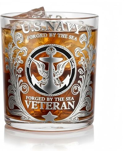 Licensed Design air force Whiskey Glass – 10oz Personalized USAF Veteran Tribute Glass, Great Gift Idea for Air Force Veterans Day Gifts, Active Duty & Military Retirement in Saudi Arabia