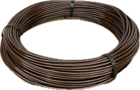 كابل فولاذي مجلفن بقطر 1/16 بوصة مطلي بقطر 3/32 بوصة، كابل مطلي بالفينيل باللون البني الداكن، قوة كسر 480 رطل: أطوال 50 و100 و250 و500 و1000 قدم (بني داكن، ملف بطول 50 قدمًا) in Kuwait