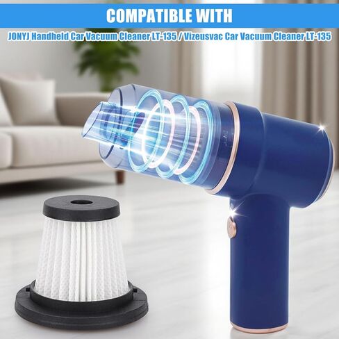 4 Pack LT-135 Vacuum HEPA Filter Replacement Compatible with JONYJ/EYYA/Vizeusvac Handheld Car Vacuum Cleaner LT-135, EYYA 135, Opinta LT-126 in Saudi Arabia