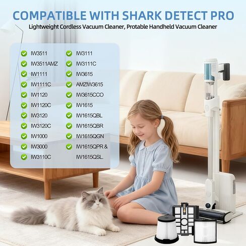استبدال فلتر HEPA IW3615 IW3511: لسمك القرش IW1111 IW1120 IW3120 IW1000 IW3000 IW3111 IW1615 Detect Pro مكنسة كهربائية لاسلكية خفيفة الوزن، نظام التفريغ التلقائي محمول باليد 2 في 1 in Kuwait