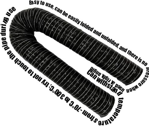 Automotive Large Vent Hose - High Heat Brake Cooling Duct, Black Induction Intake Pipe, 1m (3.3ft) x 275mm (10 7/8") - Durable Exhaust Airflow Solution in Saudi Arabia