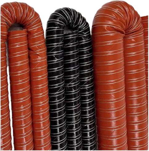 Heavy-Duty Silicone Brake Cooling Air Duct Hose - 3.3ft Induction Intake Pipe, Heat Resistant Vacuum Hose for Automotive Performance (Black, 165mm/6.5") in Saudi Arabia