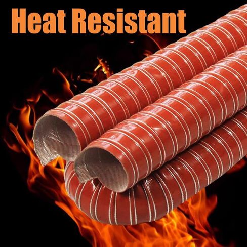Heavy-Duty Silicone Brake Cooling Air Duct Hose - 3.3ft Induction Intake Pipe, Heat Resistant Vacuum Hose for Automotive Performance (Black, 165mm/6.5") in Saudi Arabia