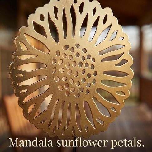 Sunflower Wind Chimes for Outside - Metal Garden Decor with Deep Tone Aluminum Tubes - Sympathy Windchime Outdoor Gifts for Garden Patio in Saudi Arabia