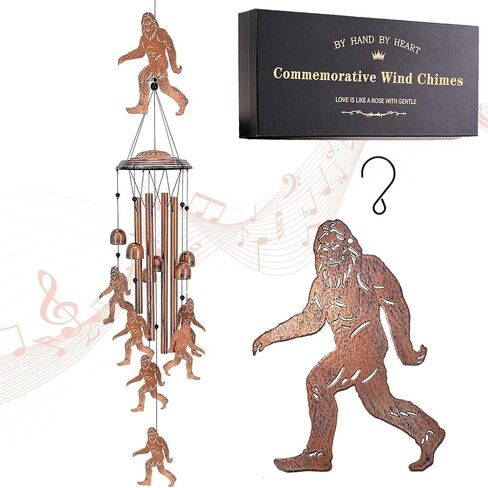 Bigfoot Wind Chimes - Sasquatch Decor for Outside Garden - Unique Deep Tone Outdoor Windchime - Funny Yard Art Gifts with Premium Box in Saudi Arabia