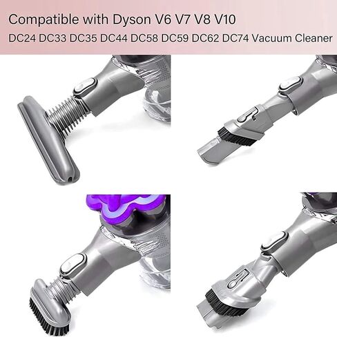 مجموعة أدوات المرفقات لـ Dyson V6 V7 V8 V10 DC16 DC24 DC33 DC34 DC35 DC39 DC44 DC58 DC59 DC62 DC74 مكنسة كهربائية لاسلكية، أدوات التنظيف المنزلية مجموعة فرش (4 قطع مجموعة فرش) in Saudi Arabia