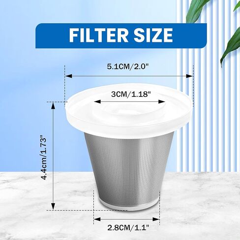 [5 عبوات] فلاتر بديلة (3 قياسية + 2 من الفولاذ المقاوم للصدأ) - متوافقة مع مكنسة JIXINMIYUE HX-606 وA9life SY01-Q8 المحمولة/السيارة - قابلة للغسل وإعادة الاستخدام وسهلة التركيب in Kuwait