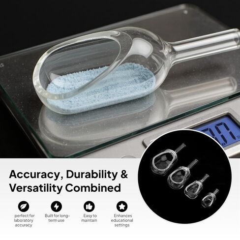 4 Pcs Glass Weighing Boat & Funnel Set, XS/S/M/L Sizes, Borosilicate Glass Lab Funnels for Powder & Liquid Transfer in Saudi Arabia