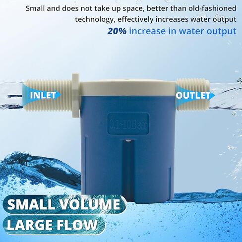 صمام تعويم من Makerele 1/2 بوصة إلى 1 بوصة مدخل مياه علوي/جانبي، صمام تحكم تلقائي في مستوى المياه للخزانات وحمام السباحة والبركة وأحواض الماشية (الجانب 1/2 بوصة) in Kuwait