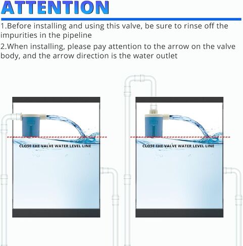 صمام تعويم من Makerele 1/2 بوصة إلى 1 بوصة مدخل مياه علوي/جانبي، صمام تحكم تلقائي في مستوى المياه للخزانات وحمام السباحة والبركة وأحواض الماشية (الجانب 1/2 بوصة) in Kuwait