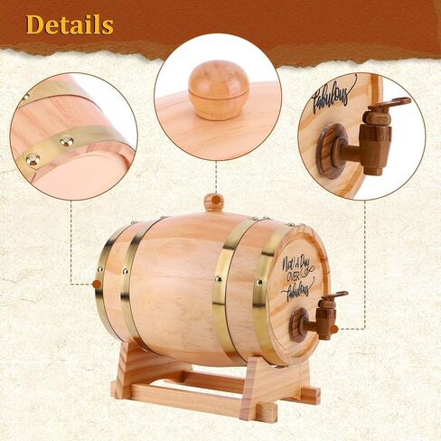 3L Engraved Barrel with Stand and Spigot Barrel Dispenser Bourbon Barrel for Cocktails Bourbon Rum Tequila Beer in Saudi Arabia