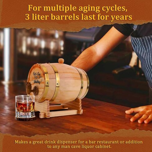 3L Engraved Barrel with Stand and Spigot Barrel Dispenser Bourbon Barrel for Cocktails Bourbon Rum Tequila Beer in Saudi Arabia
