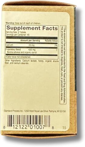 الغدة الكظرية المجففة - دعم الغدة الكظرية الطبيعي للطاقة، ومقاومة الإجهاد، وصحة المناعة - GF، 90 قرصًا in Kuwait