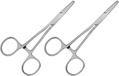 May - Set of 2 clamps with straight end - length: 13 cm - stainless steel in Kuwait