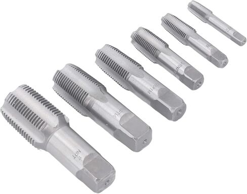 6 Piece NPT Pipe Tap Set, Carbon Steel Thread Forming Taps for Accurate Threads, with Plastic Storage, for Plumbers Mechanics DIYers in Saudi Arabia