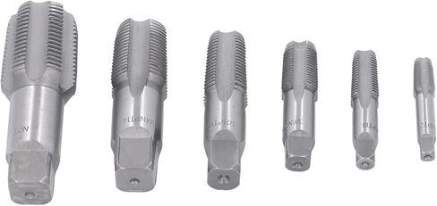 6 Piece NPT Pipe Tap Set, Carbon Steel Thread Forming Taps for Accurate Threads, with Plastic Storage, for Plumbers Mechanics DIYers in Saudi Arabia