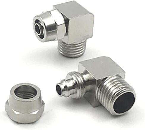 1 قطعة KLL6-01 ، KLL6-02 ، KLL8-02 ، KLL10-02 ، KLL10-03 تركيبات طلاء النيكل والنحاس الخيوط تركيب الكوع موصل هوائي سريع (KLL10-01) in Kuwait