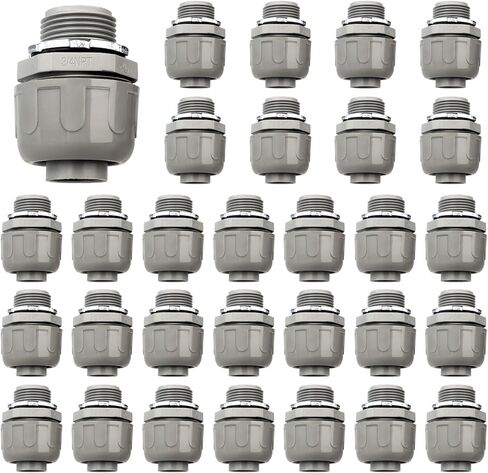 Conduit Connectors, 3/4 Inch Liquid Tight Connector NPT Non-Metallic for PVC Electrical Flexible Conduit Fittings, 180 Degree Straight, UL Listed for Home Outdoor Tubes Tools, Grey (150-Pack) in Saudi Arabia