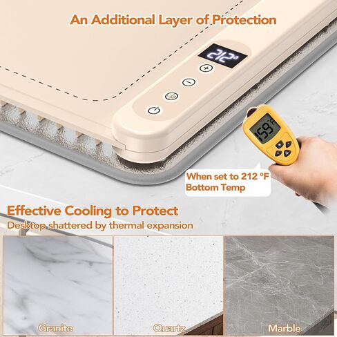 Warming Mat for Food, XXL 35"x16", Electric Warming Tray for Parties Buffet, Graphene 3S Rapid Full-Surface Heating Mat with 8 Level Adjustable Temp and 12 Hours Timer, Included Insulating Mat in Kuwait