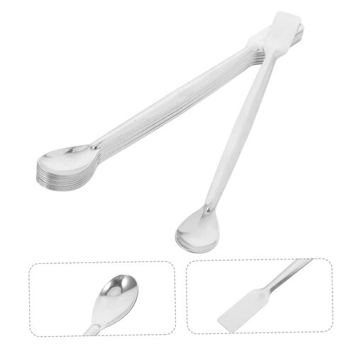 LIFKOME 10pcs Stainless Steel Double-Ended Lab Spoons Micro Sampling Spatulas for Precise Liquid Measurement and Dispensing in Laboratory Experiments in Saudi Arabia