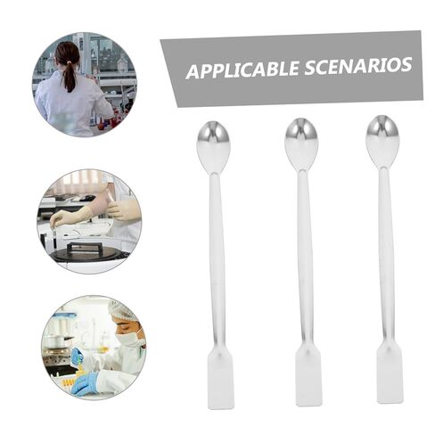 LIFKOME 10pcs Stainless Steel Double-Ended Lab Spoons Micro Sampling Spatulas for Precise Liquid Measurement and Dispensing in Laboratory Experiments in Saudi Arabia