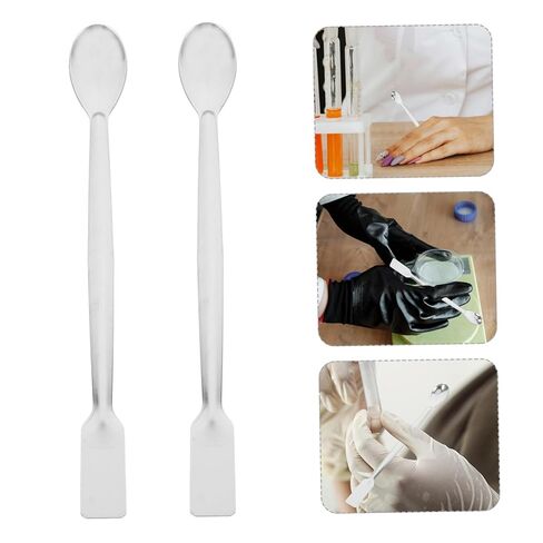 LIFKOME 10pcs Stainless Steel Double-Ended Lab Spoons Micro Sampling Spatulas for Precise Liquid Measurement and Dispensing in Laboratory Experiments in Saudi Arabia
