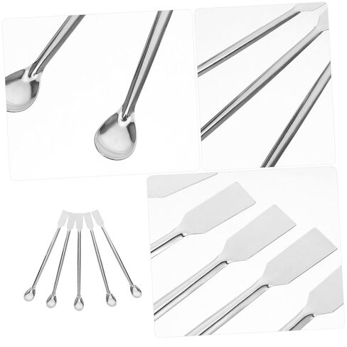 12pcs Stainless Steel Laboratory Sampling Spoons Thickened Square Tip Lab Spatulas for Liquid Sampling Stirring Tools for Lab Classroom and Home Use Portable and Easy to Clean in Saudi Arabia