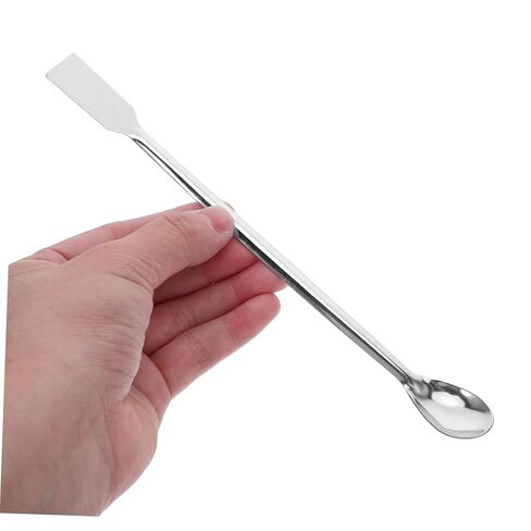 12pcs Stainless Steel Laboratory Sampling Spoons Thickened Square Tip Lab Spatulas for Liquid Sampling Stirring Tools for Lab Classroom and Home Use Portable and Easy to Clean in Saudi Arabia